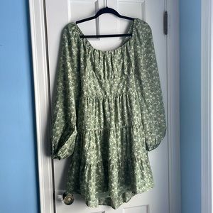Worn once green floral dress!